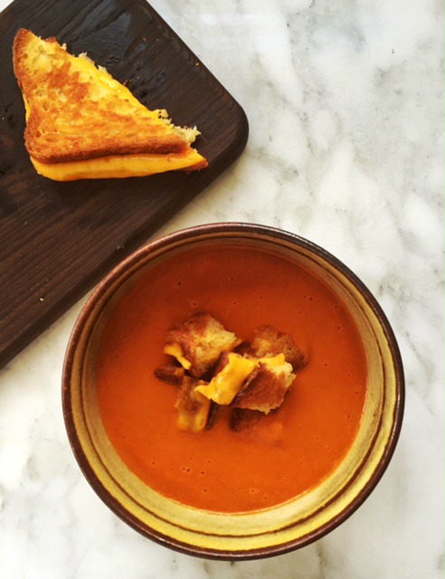 Gluten-Free Tomato Soup with Grilled Cheese